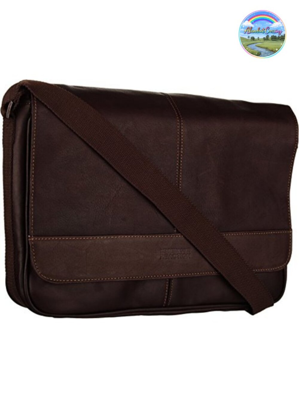Genuine Full-Grain Leather Messenger Bag for 15.6 inch Laptop